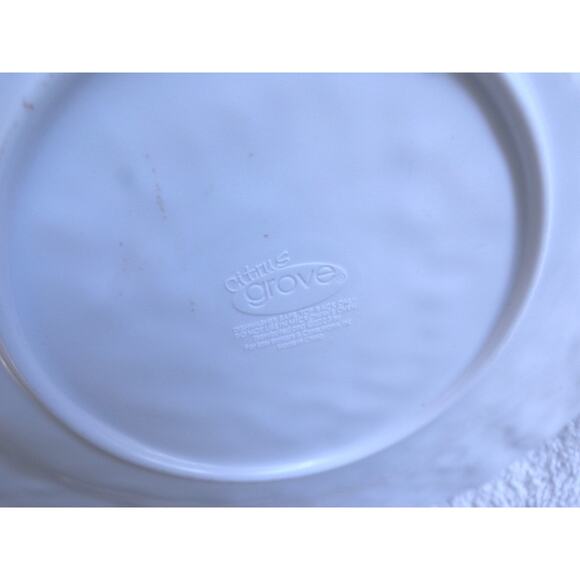 Citrus Grove Melamine 9" Salad Plates Textured Cranberry Red Gold Brown Edges - Picture 3 of 3